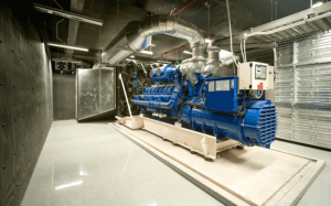 Diesel generator unit in generator room