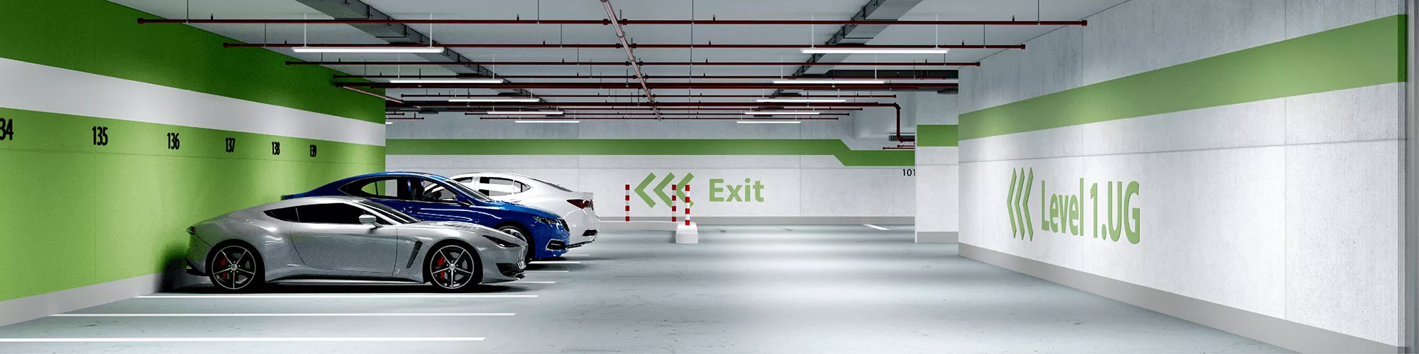Efficient water mist systems for car parks
